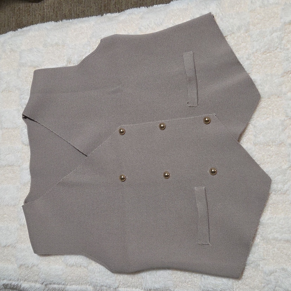 Stylish Gray Double-Breasted Vest